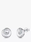 Jools by Jenny Brown Cubic Zirconia Swirl Satin Finish Stud Earrings