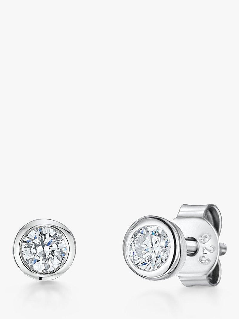 Jools by Jenny Brown cubic zirconia rubover stud earrings 5mm - British product