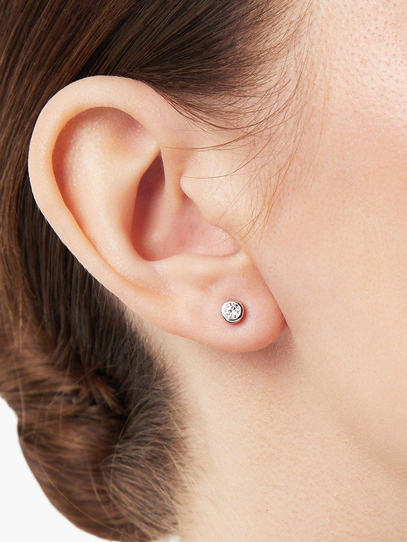 Jools by Jenny Brown cubic zirconia rubover stud earrings 5mm - British product