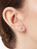 Jools by Jenny Brown cubic zirconia rubover stud earrings 5mm - British product