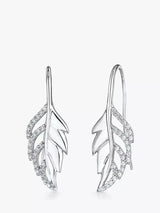 John Lewis Jools by Jenny Brown Cubic Zirconia Leaf Drop Earrings, Silver- Buy online at McGrocer