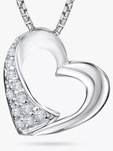 John Lewis Jools by Jenny Brown Cubic Zirconia Open Heart Pendant Necklace, Silver- Buy online at McGrocer