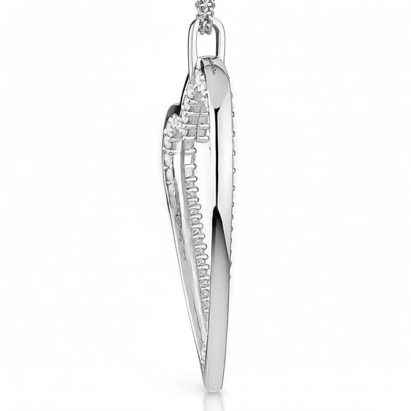 Jools by Jenny Brown silver cubic zirconia heart pendant necklace, UK version