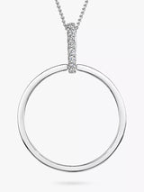 John Lewis Jools by Jenny Brown Open Circle Cubic Zirconia Bale Necklace, Silver- Buy online at McGrocer