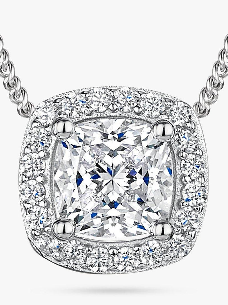 Jools by Jenny Brown small cubic zirconia halo pendant necklace - British product
