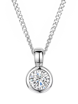 John Lewis Jools by Jenny Brown 4mm Cubic Zirconia Rubover Pendant Necklace- Buy online at McGrocer