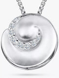 Jools by Jenny Brown cubic zirconia satin swirl pendant necklace (British brand)