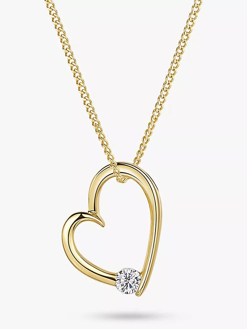 Jools by Jenny Brown Cubic Zirconia Open Heart Pendant Necklace