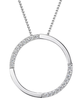 John Lewis Jools by Jenny Brown Open Circle Cubic Zirconia Pendant Necklace, Silver- Buy online at McGrocer