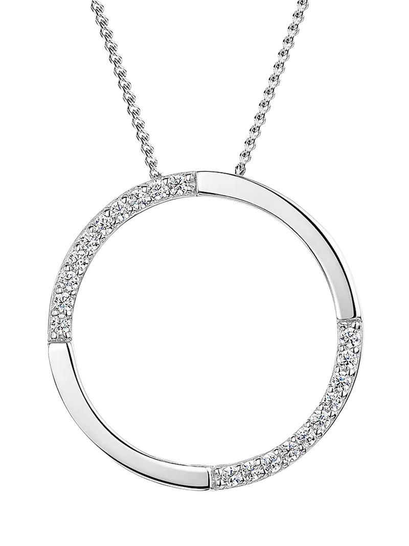 Jools by Jenny Brown pendant necklace open circle cubic zirconia - British product