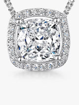 John Lewis Jools by Jenny Brown Large Cushion Cut Cubic Zirconia Halo Pendant Necklace Silver- Buy online at McGrocer