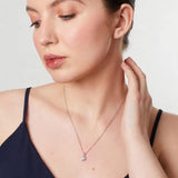 Jools cubic zirconia rubover pendant necklace 6mm, imported from the UK