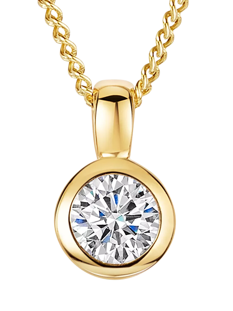Jools by Jenny Brown 4mm Cubic Zirconia Rubover Pendant Necklace