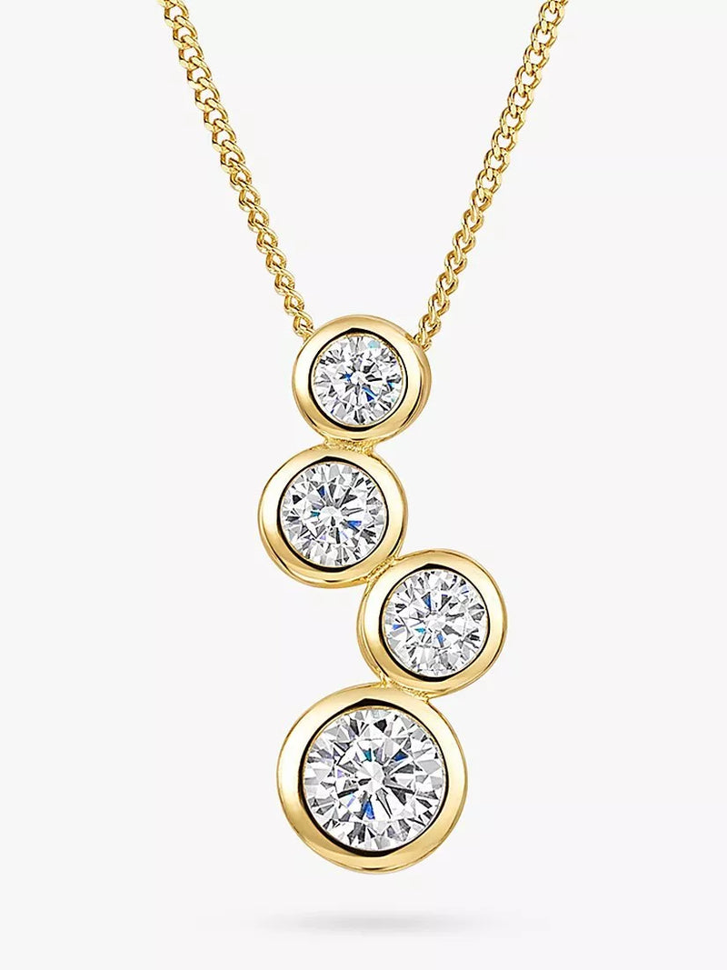 Jools by Jenny Brown Four Cubic Zirconia Bubble Drop Pendant Necklace