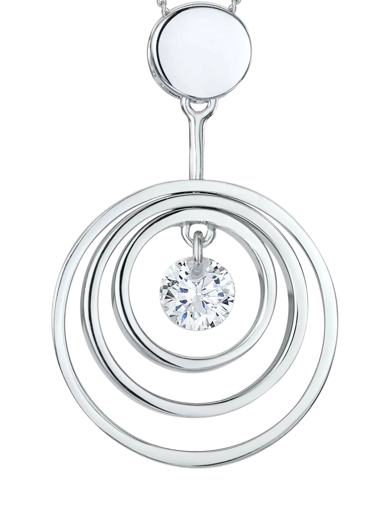 Jools by Jenny Brown open circles pendant, cubic zirconia, imported from the UK
