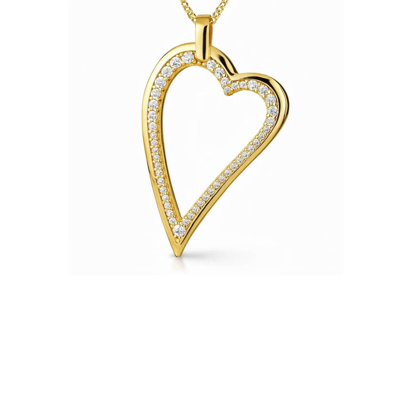 Jools by Jenny Brown silver cubic zirconia heart pendant necklace, UK version