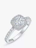 Jools by Jenny Brown Emerald Cut Cubic Zirconia Halo Ring Silver