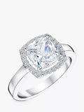 Jools by Jenny Brown cushion cut cubic zirconia halo ring, imported from the UK