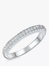 John Lewis Jools by Jenny Brown Cubic Zirconia Half Eternity Ring, Silver- Buy online at McGrocer