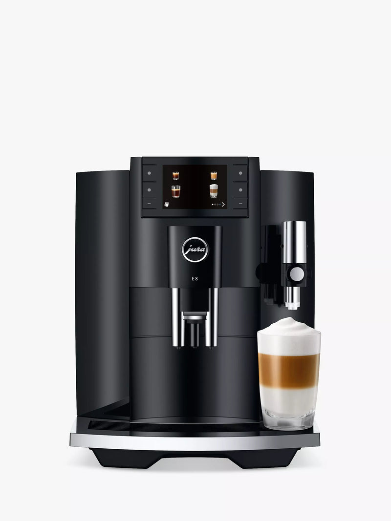 JURA E8 coffee machine in black, UK version
