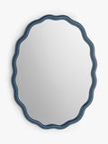 Contemporary Oval Wall Mirror with Wavy Frame, 73 x 55 cm