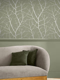 Graham & Brown Boreas Sage wallpaper, imported from the UK