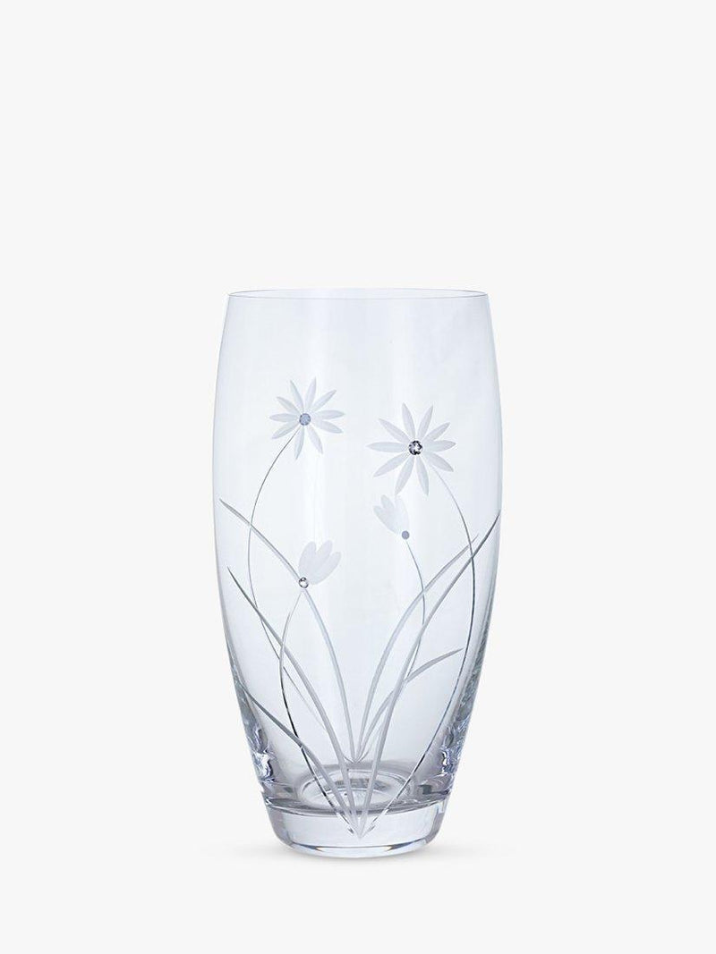 Dartington Crystal Glass Vase Glitz Daisy Clear 26cm - British product