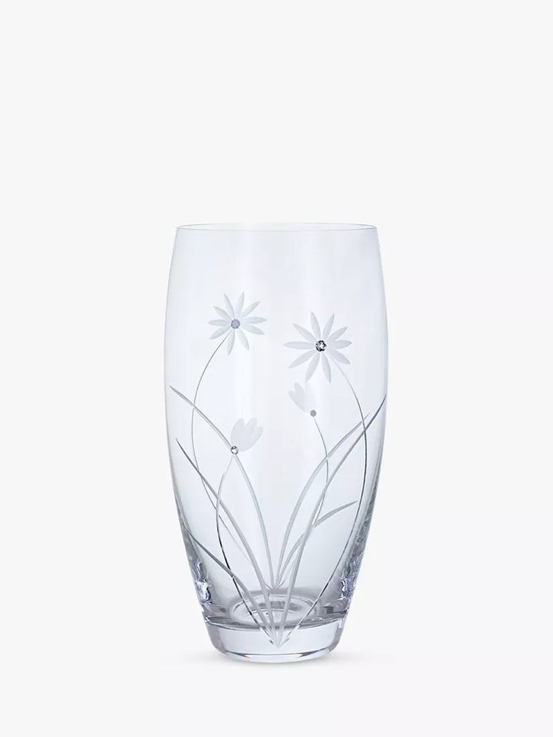 Dartington Crystal Glass Vase Glitz Daisy Clear 26cm - British product