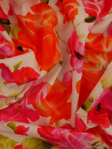 John Lewis Montreux Fabrics Warm Toned Roses Jersey Fabric, Pink, 150cm- Buy online at McGrocer