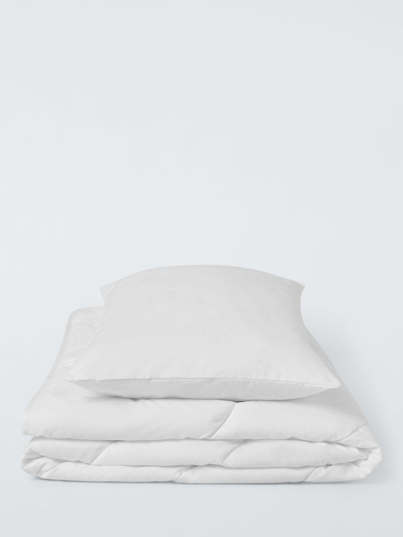 John Lewis toddler duvet set, 4 Tog, White, Cotbed, UK version