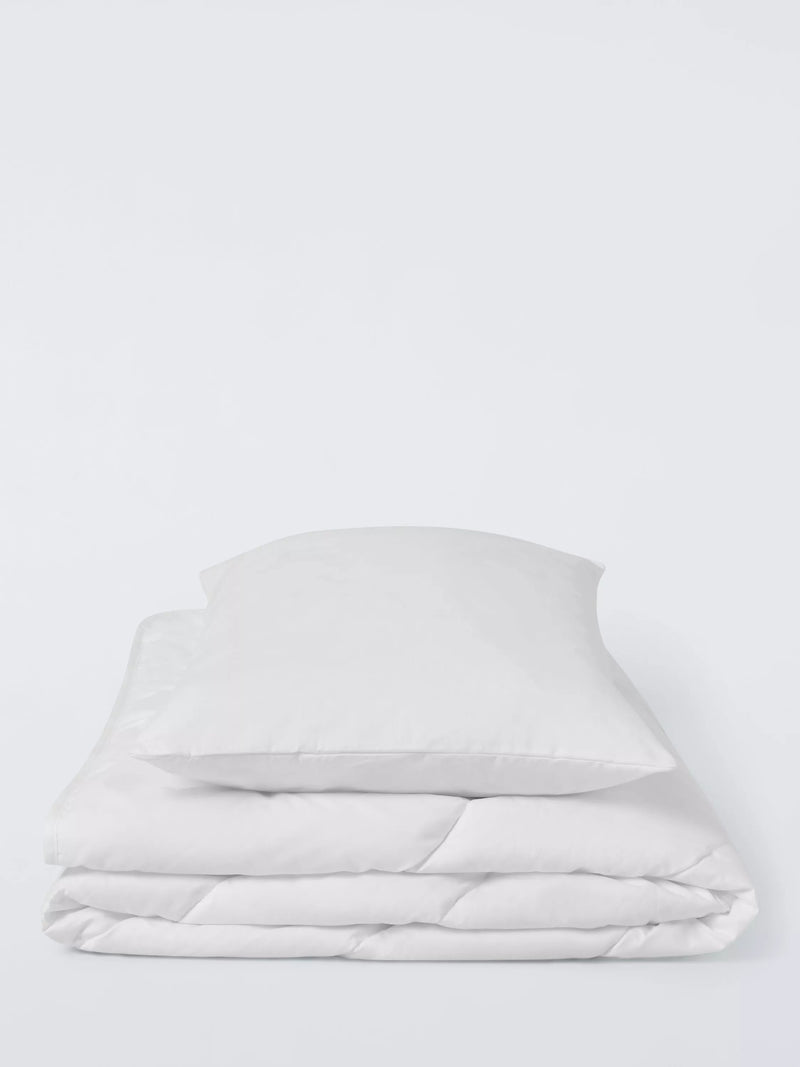John Lewis toddler duvet set, 4 Tog, White, Cotbed, UK version