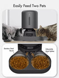 Petlibro automatic cordless dual cat feeder in black with 5L capacity, imported from the UK