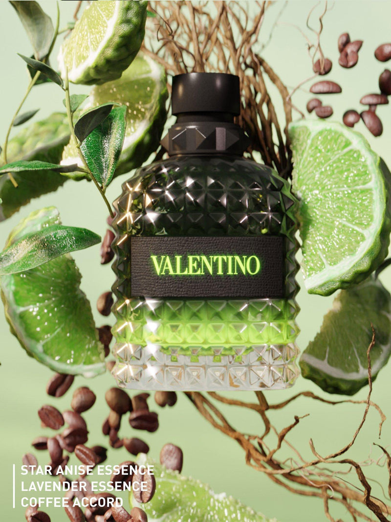Valentino men's body spray with bergamot and coffee fragrance (British brand)