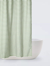 John Lewis John Lewis Horizontal Stripe Recycled Polyester Shower Curtain, Green- Buy online at McGrocer