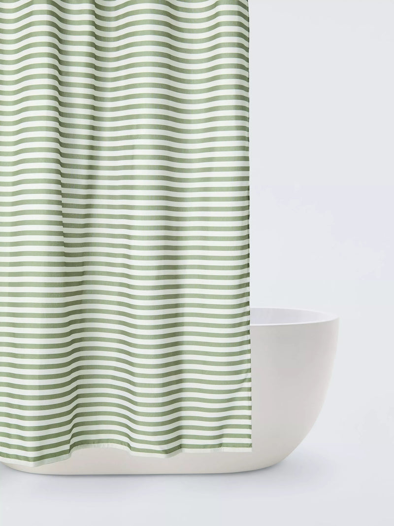 John Lewis green horizontal stripe shower curtain 180x180cm, UK version