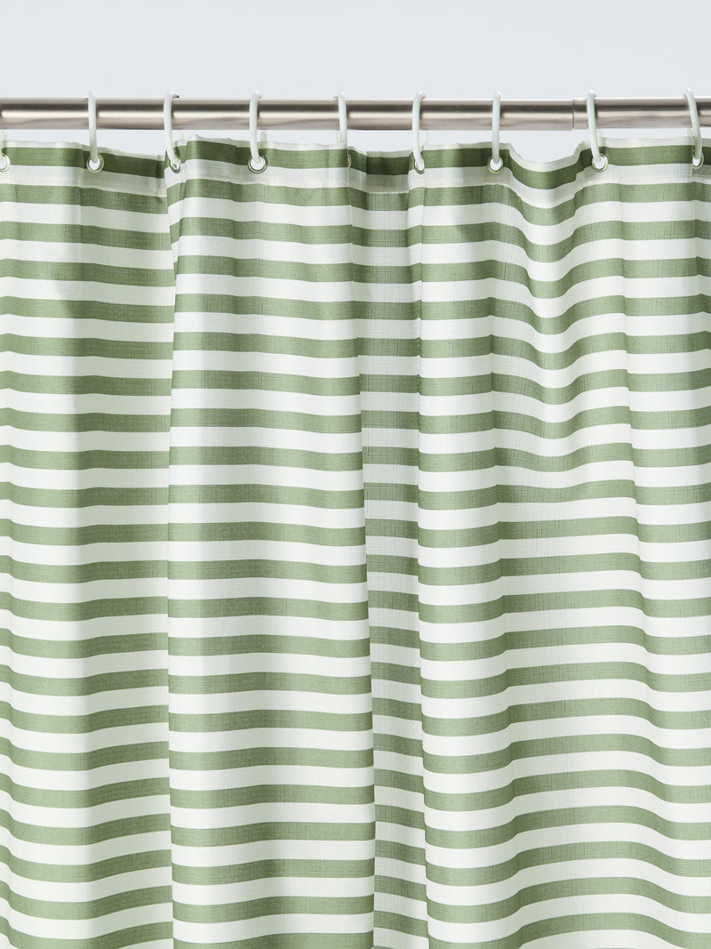 John Lewis green horizontal stripe shower curtain 180x180cm, UK version