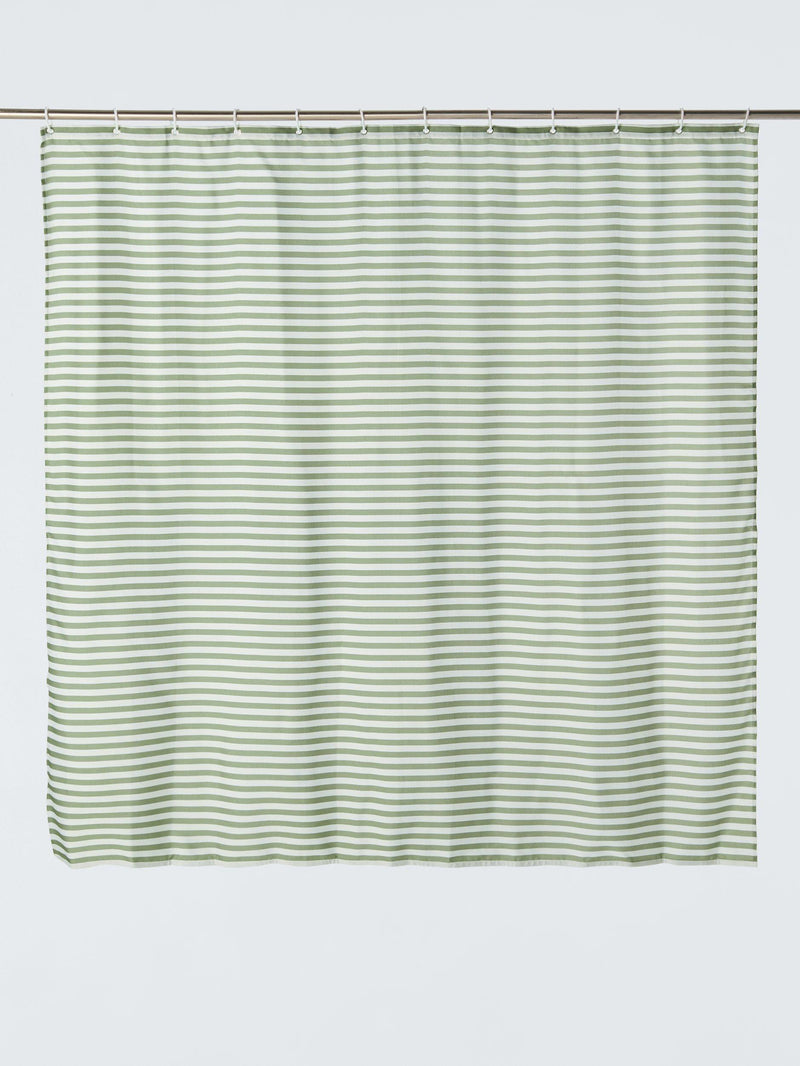 John Lewis green horizontal stripe shower curtain 180x180cm, UK version