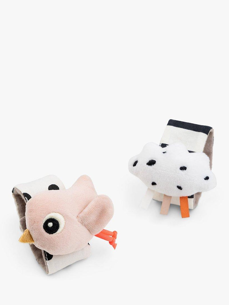 Done by Deer Happy Clouds Wrist Rattle Set, Pack of 2, Powder