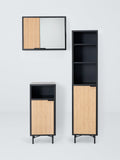 John Lewis Ridge black towel cupboard, imported from the UK