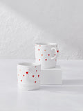 Le Creuset hearts stoneware mug set, 350ml, white and pink, UK version