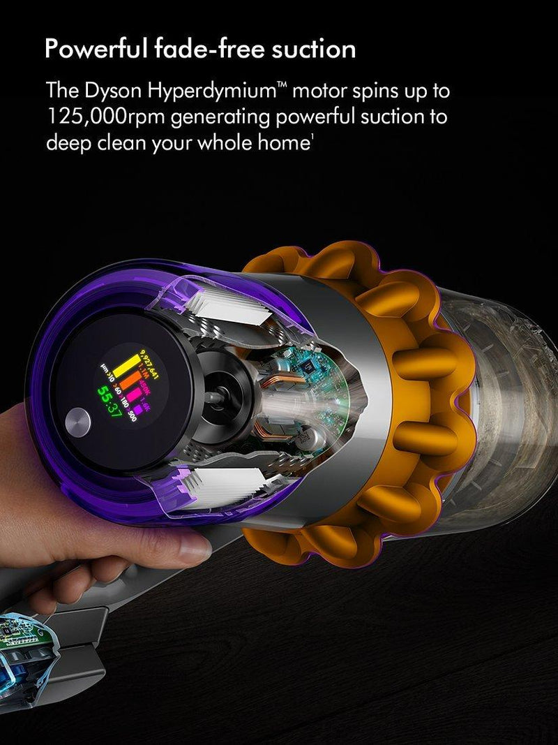 Dyson cordless vacuum cleaner V15 Detect Absolute in yellow and nickel - British product