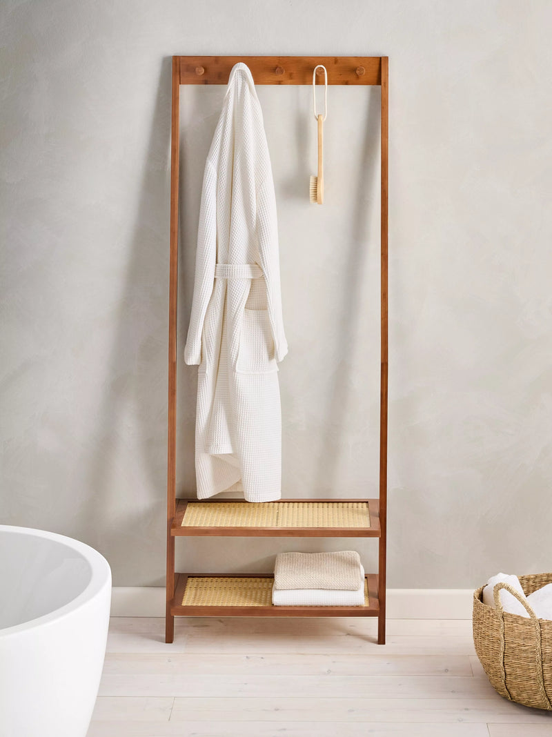 John Lewis bamboo leaning clothes rail cherry wood (British brand)