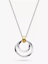 John Lewis Kit Heath Linked Double Circle Pendant Necklace Silver/Gold 45cm- Buy online at McGrocer