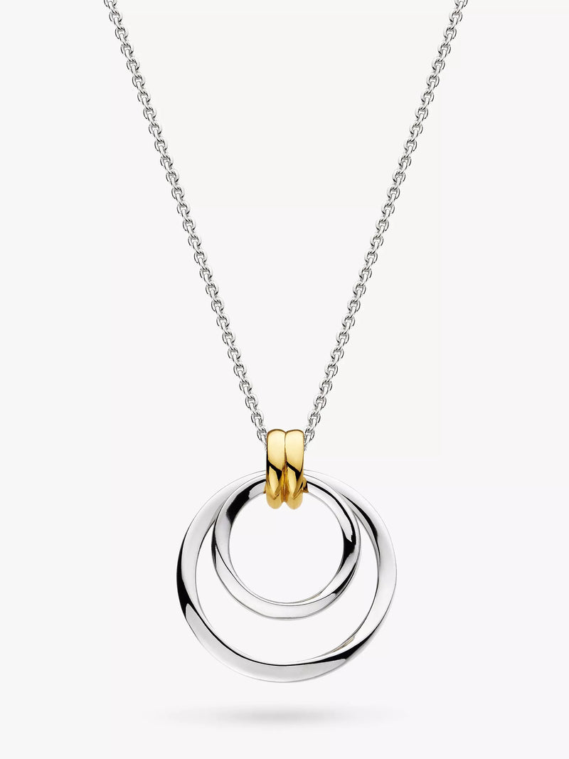 Kit Heath pendant necklace double circle silver gold 45cm, UK version