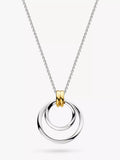 Kit Heath pendant necklace double circle silver gold 45cm, UK version