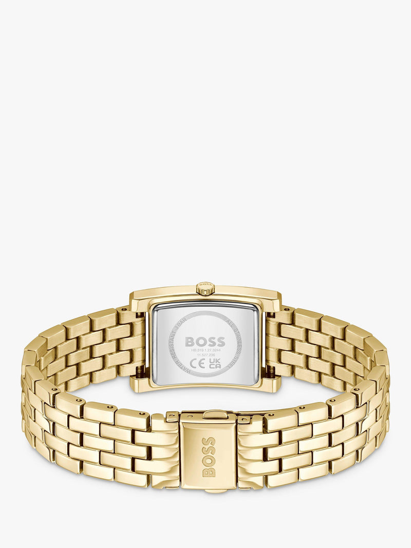 HUGO BOSS women's square watch gold bracelet, UK version