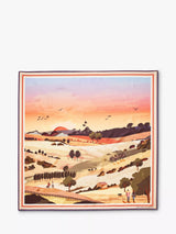 John Lewis Aspinal of London South Downs Silk Square Scarf, Orange/Multi, 90cm- Buy online at McGrocer