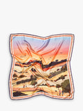 Aspinal of London silk square scarf orange multi 90cm, UK version