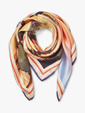 Aspinal of London silk square scarf orange multi 90cm, UK version
