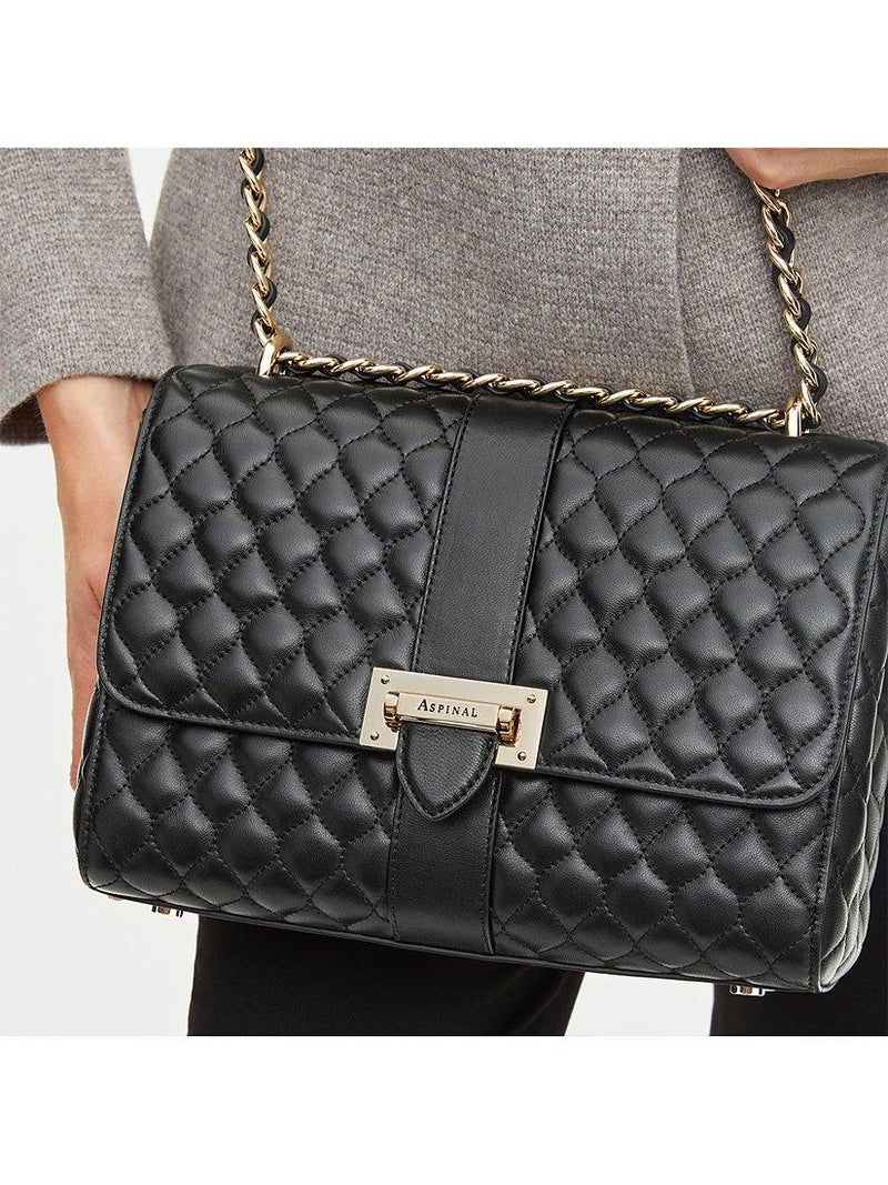 Aspinal of London Lottie Large quilted leather shoulder bag (British brand)